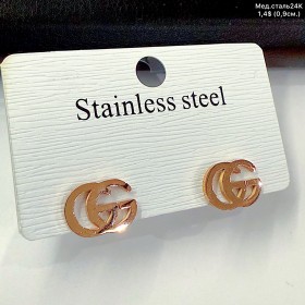 Сережки мед.сталь24К 10528 (0,9см)